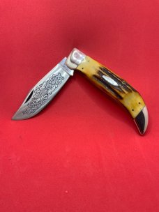 Case XX 5172 Blue Scroll 1977 Big Clasp Knife “ Bulldog”