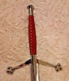 Vintage 50" Medieval Scottish Claymore with Leather Scabbard
