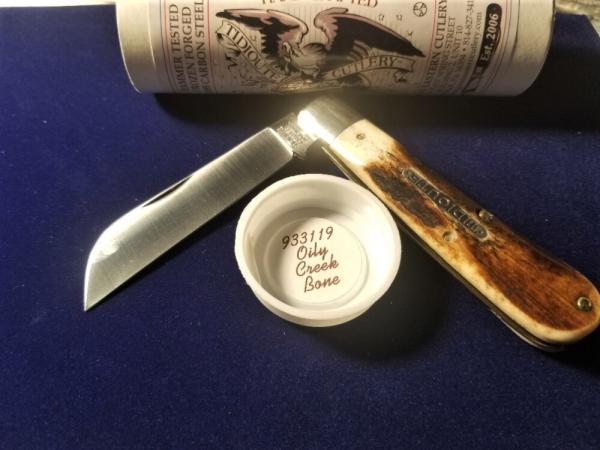 GREAT EASTERN GEC TIDIOUTE OILY CREEK BONE RAM FOOT KNIFE RARE 1 OF 615 MIT #933119 GREAT EASTERN GEC TIDIOUTE OILY CREEK BONE RAM FOOT KNIFE RARE 1 OF 615 MIT #933119