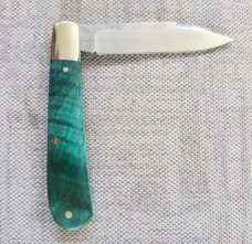 Kroo Dyed Maple Burl Mini Zulu..N690..3.5" closed..steel bolsters and liners..coa and sliplsters