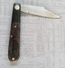 Kroo Clip Standard Barlow.steel Shield and liners,.Blanket micarta scales...N690..coa & slip..filed 