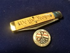 *MODERATE FLAWS* GREAT EASTERN CUTLERY TIDIOUTE #94 LIBERTY - 1 BLADE - FLAG *b*