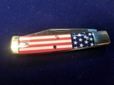 *MODERATE FLAWS* GREAT EASTERN CUTLERY TIDIOUTE #94 LIBERTY - 1 BLADE - FLAG *b*