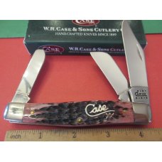 Case XX 2001 Cranberry Silver Script Large Stockman Pattern 6375 SS