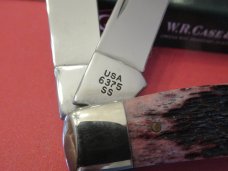 Case XX 2001 Cranberry Silver Script Large Stockman Pattern # 6375 SS
