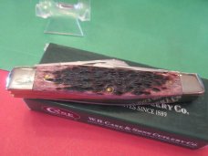 Case XX 2001 Cranberry Silver Script Large Stockman Pattern # 6375 SS