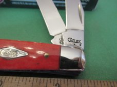 Case XX 2008 Smooth Red Bone Wharncliff Blade Mini Trapper Pattern # 6207W SS