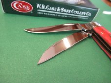Case XX 2008 Smooth Red Bone Wharncliff Blade Mini Trapper Pattern # 6207W SS
