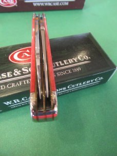 Case XX 2008 Smooth Red Bone Wharncliff Blade Mini Trapper Pattern # 6207W SS