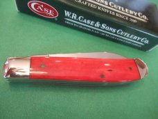 Case XX 2008 Smooth Red Bone Wharncliff Blade Mini Trapper Pattern # 6207W SS