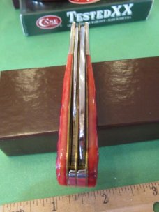 Case XX 1987 Raised Letter Case Shield, Red Bone One Arm Man's Pattern # 6205 SSP