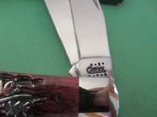 Case XX 2001 Cranberry Silver Script Trapper Pattern # 6254 SS