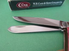 Case XX 2001 Cranberry Silver Script Trapper Pattern # 6254 SS