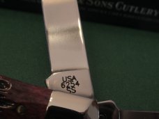 Case XX 2001 Cranberry Silver Script Trapper Pattern # 6254 SS