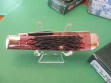 Case XX 2001 Cranberry Silver Script Trapper Pattern # 6254 SS