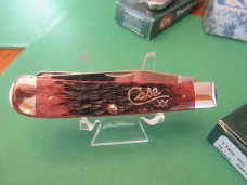 Case XX 2001 Cranberry Silver Script Trapper Pattern # 6254 SS
