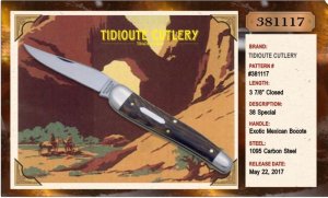 GEC Tidioute .38 Special Exotic Mexican Bocote 381117 Single Blade New