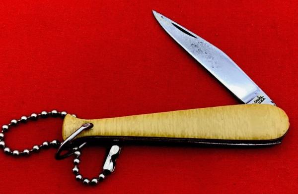 Vintage COLONIAL PROV USA 1-Blade Baseball Bat Keychain Jack Folding Pocket Knife