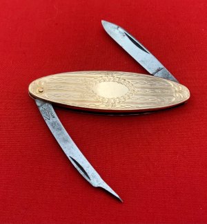 Vintage JM Fisher ATTLEBORO Oval Lobster Pen Watch Fob or Folding Pocket  Knife c.1880-1930’s