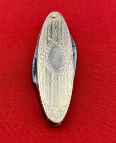 Vintage JM Fisher ATTLEBORO Oval Lobster Pen Watch Fob or Folding Pocket  Knife c.1880-1930’s