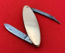 Vintage JM Fisher ATTLEBORO Oval Lobster Pen Watch Fob or Folding Pocket  Knife c.1880-1930’s
