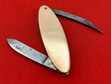 Vintage JM Fisher ATTLEBORO Oval Lobster Pen Watch Fob or Folding Pocket  Knife c.1880-1930’s