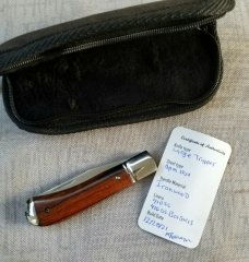Mike Rothman Ironwood Trapper...Cpm154..4.25" closed..hand rubbed finish...coa and Maker's Pouch 