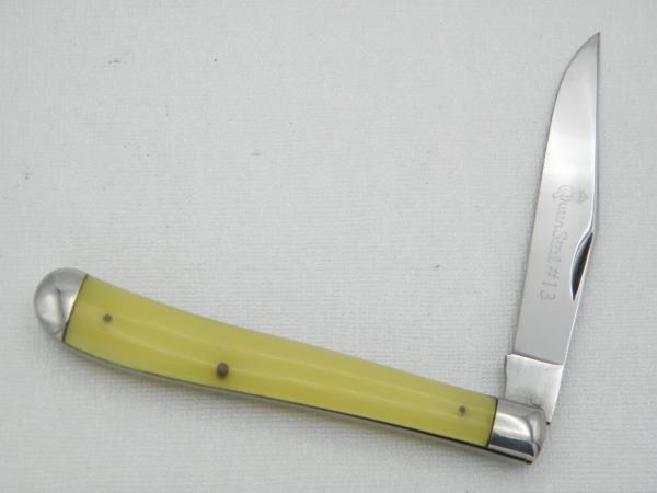 Queen Cutlery Rare #13 Amber Handled Utility:  4 1/8” closed, circa 1961