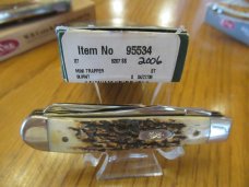 Case XX 2006 Blue Scroll Stag Mini Trapper Pattern # 5207 SS