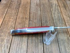 Hen and Rooster Bertram Cutlery Solingen Germany Cattle Rustler Stockman Red Swirl Acrylic 
