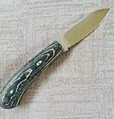 Vincenzo Balistreri Mini Zulu Shadow...3 5/8"..440C and White Storm Fat Carbon Fiber..coa and slip