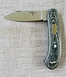 Vincenzo Balistreri Mini Zulu Shadow...3 5/8"..440C and White Storm Fat Carbon Fiber..coa and slip