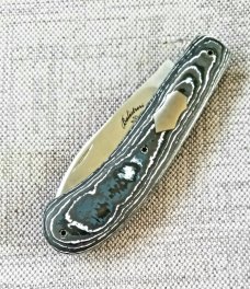 Vincenzo Balistreri Mini Zulu Shadow...3 5/8"..440C and White Storm Fat Carbon Fiber..coa and slip