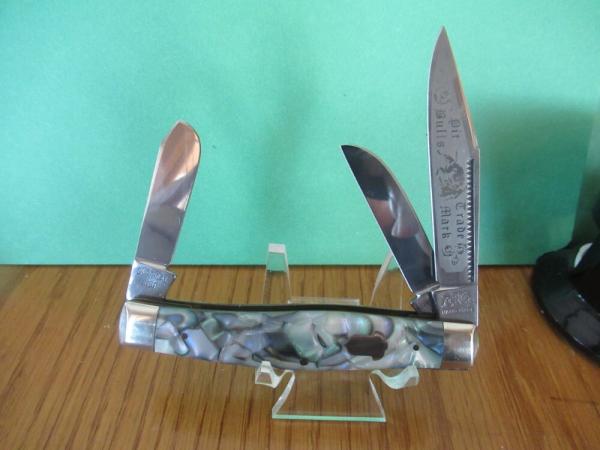 Bulldog Brand Celluloid Abalone Swirl Stockman  