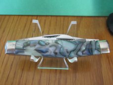 Bulldog Brand Celluloid Abalone Swirl Stockman  