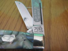 Bulldog Brand Celluloid Abalone Swirl Stockman  