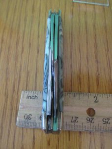 Bulldog Brand Celluloid Abalone Swirl Stockman  