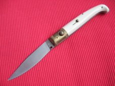 Vintage Italian Indiana Engraved Bolster Button Open/Close Knife.