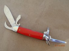 Ulster / Imperial 5 blade 3 backspring Utility Scout  Knife Red