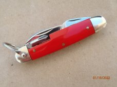Ulster / Imperial 5 blade 3 backspring Utility Scout  Knife Red