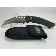 2002 MICROTECH Hawk-A Combo Hawkbill Push Button Automatic MINT IN SHEATH
