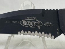 2011 MICROTECH Kestrel Combo Hawkbill Push Button Automatic MINT NO SHEATH 