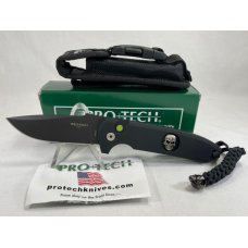 PRO-TECH USA Les George Rockeye Custom Silver Skull Auto w Pouch MINT IN BOX