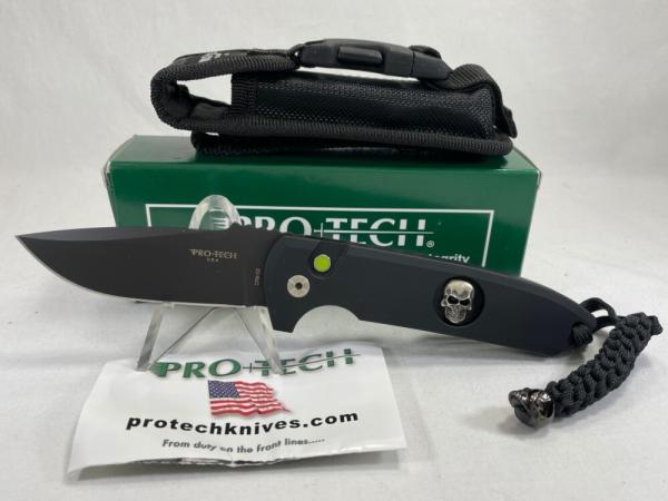 PRO-TECH USA Les George Rockeye Custom Silver Skull Auto w/ Pouch MINT IN BOX 