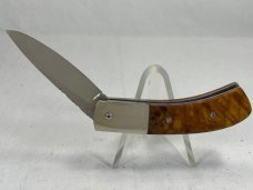 H. BISHOP Custom Handmade Burl Handle Release Automatic NEAR MINT 