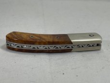 H. BISHOP Custom Handmade Burl Handle Release Automatic NEAR MINT 