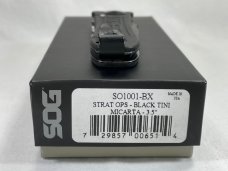 SOG USA S01001-BX Strat Ops Black Tini Push Button Folding Automatic MINT IN BOX 