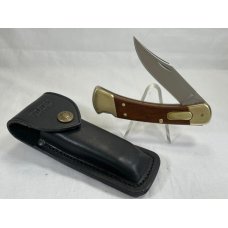 2003 BUCK USA 110 Wood Automatic Folding Hunter Lockback MINT IN POUCH