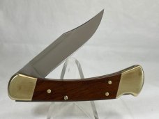 2003 BUCK USA 110 Wood Automatic Folding Hunter Lockback MINT IN POUCH 
