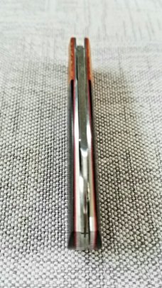 Willem Steenkamp Modern Sheepsfoot Barlow..3.5" ..Rwl34..Richlite and Kevlar..,red accents.slip&pouc